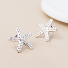 Load image into Gallery viewer, Silver Plated Single Starfish Stud Earrings
