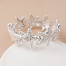 Load image into Gallery viewer, Silver Plated Starfish Stretch Bracelet
