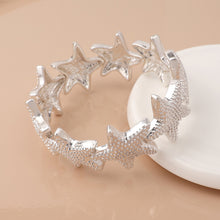 Load image into Gallery viewer, Silver Plated Starfish Stretch Bracelet

