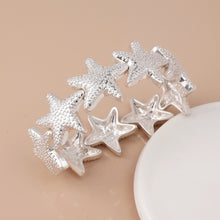 Load image into Gallery viewer, Silver Plated Starfish Stretch Bracelet
