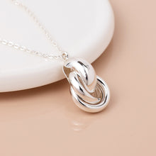 Load image into Gallery viewer, Silver Plated Polished Knot Necklace
