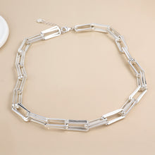 Load image into Gallery viewer, Silver Plated Paperclip Chain Necklace
