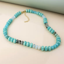 Load image into Gallery viewer, Green Stone Mixed Bead Necklace

