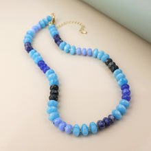 Load image into Gallery viewer, Blue Stone Mixed Bead Necklace
