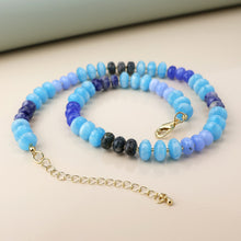 Load image into Gallery viewer, Blue Stone Mixed Bead Necklace
