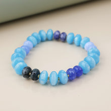 Load image into Gallery viewer, Blue Stone Mixed Bead Bracelet
