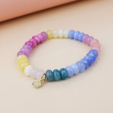 Load image into Gallery viewer, Pastel Bright Rainbow Stone Bracelet
