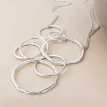 Load image into Gallery viewer, Luna Rings Pendant Necklace - Worn Silver
