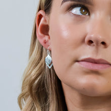 Load image into Gallery viewer, Halo Drop Earrings - Worn Silver
