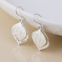 Load image into Gallery viewer, Halo Drop Earrings - Worn Silver

