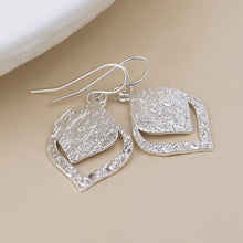 Load image into Gallery viewer, Halo Drop Earrings - Worn Silver
