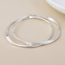 Load image into Gallery viewer, Solstice Bangle Set M/L - Worn Silver
