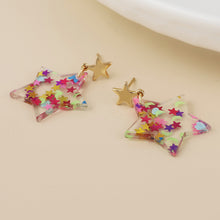 Load image into Gallery viewer, Cosmic Christmas Star Earrings - Star Confetti Mix
