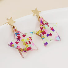 Load image into Gallery viewer, Cosmic Christmas Star Earrings - Star Confetti Mix
