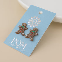 Load image into Gallery viewer, Ginger Bread Christmas Stud Earrings
