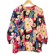 Load image into Gallery viewer, Coral/Blue Mix Large Hibiscus Flower Print Kimono

