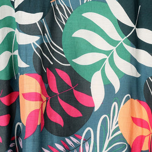 Sea Green & Coral Vine Print Kimono