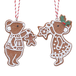 Resin Holly & Alfie Mouse Iced Gingerbread Dec