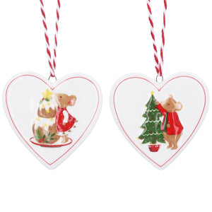 Ceramic Heart with Holly & Alfie Mouse Dec