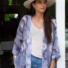 Load image into Gallery viewer, Lilac Mix Sunburst Flower Modal Kimono
