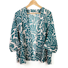 Load image into Gallery viewer, Teal Silhouette Print Kimono
