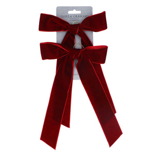 Plum Velvet Bow Dec Pack of 2