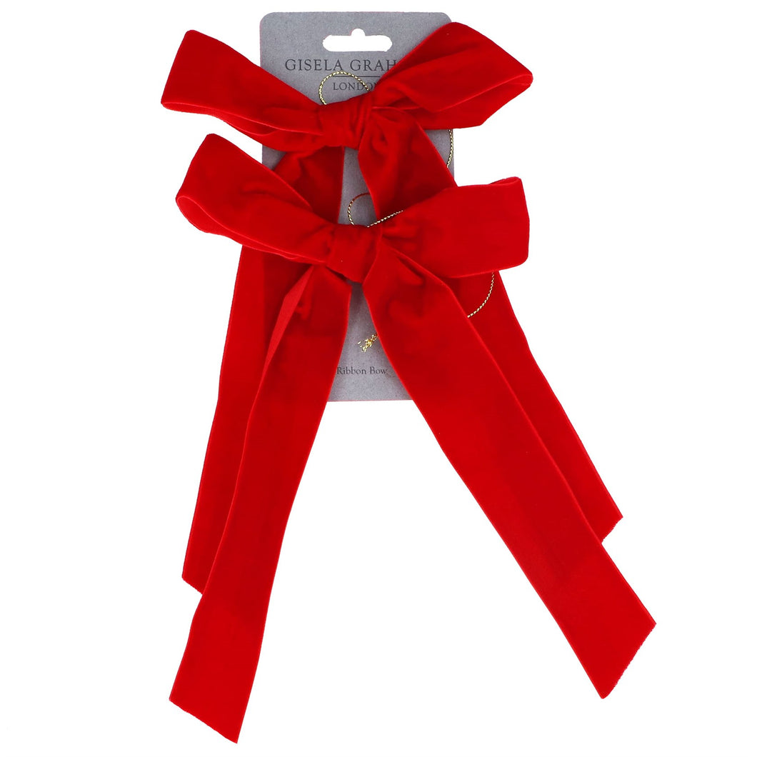 Red Velvet Bow Dec Pack of 2