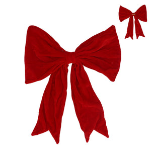 Red Velvet Clip on Bow Lrg