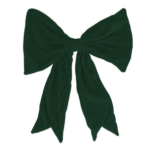 Dark Green Velvet Clip on Bow Lrg