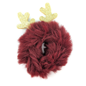 Reindeer Antler Hair Scrunchie Red