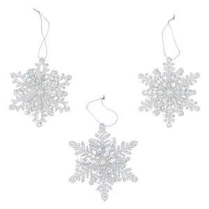 Pale Silver Sparkling Tin Snowflake