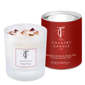 Amber Rose & Praline Glass Candle