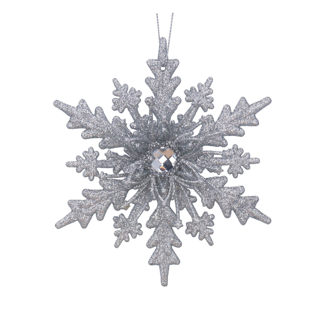Silver Sparkling Acrylic Layered Star Dec