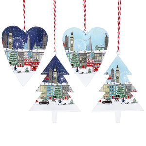 London Scene Tin Heart/Tree Dec