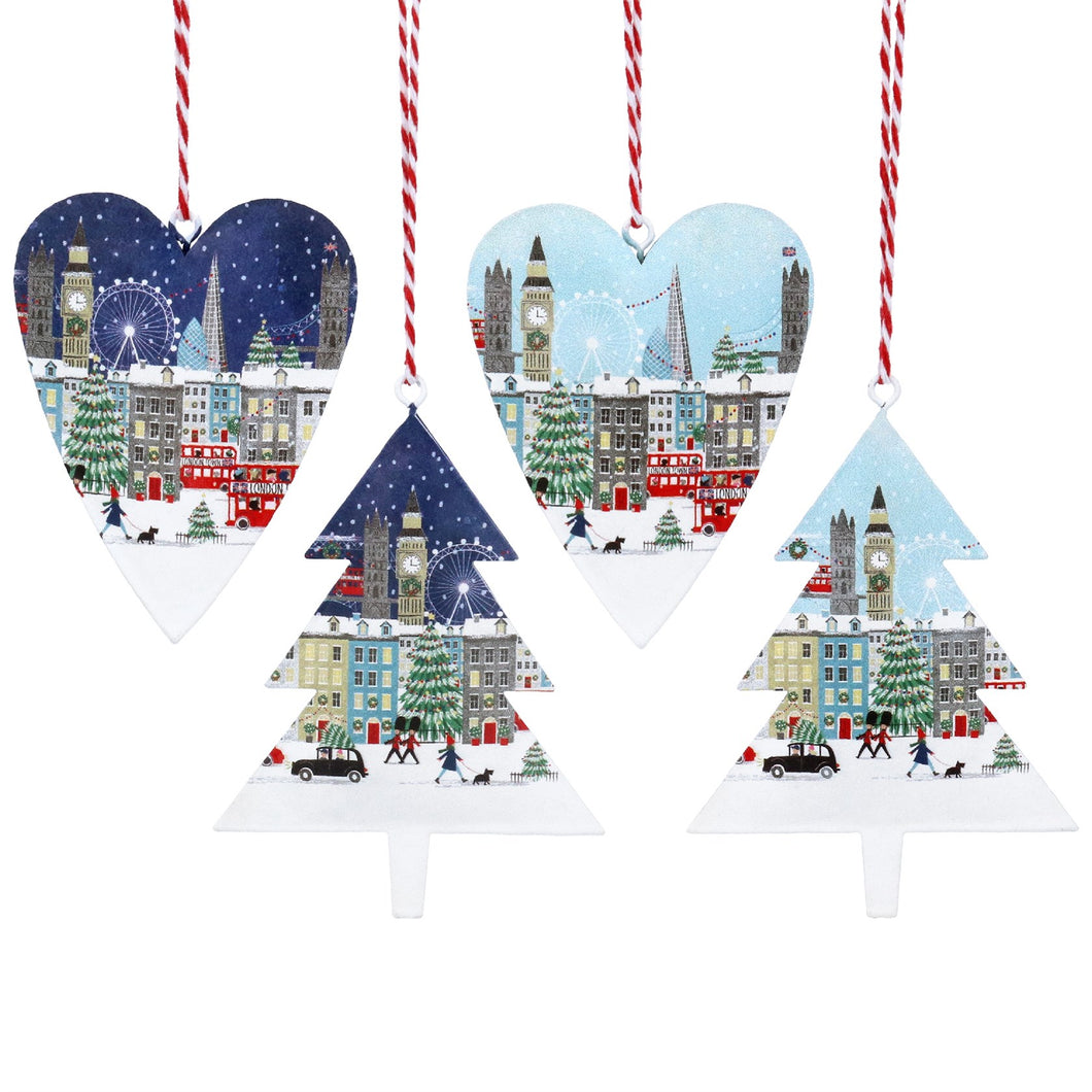 London Scene Tin Heart/Tree Dec