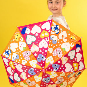Colour Changing Umbrella - Hearts