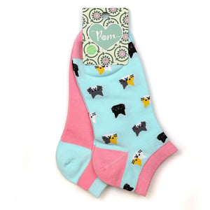 Pink/Blue Cat 2 Pack Socks