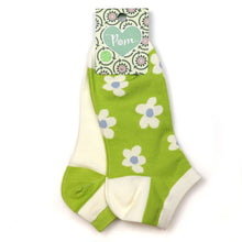 Load image into Gallery viewer, Bright Lime Floral 2 Pack Socks
