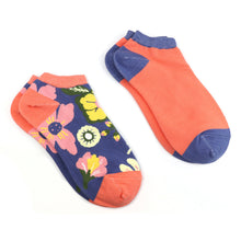 Load image into Gallery viewer, Coral and Blue Mix Floral Socks

