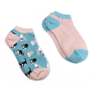 Pink and Blue Mix Cat Socks