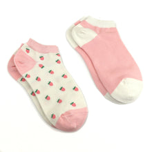 Load image into Gallery viewer, Pink and Cream Dainty Strawberry Socks
