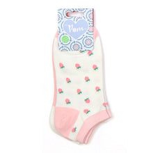 Load image into Gallery viewer, Pink and Cream Dainty Strawberry Socks
