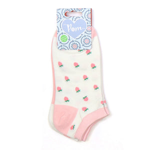 Pink and Cream Dainty Strawberry Socks