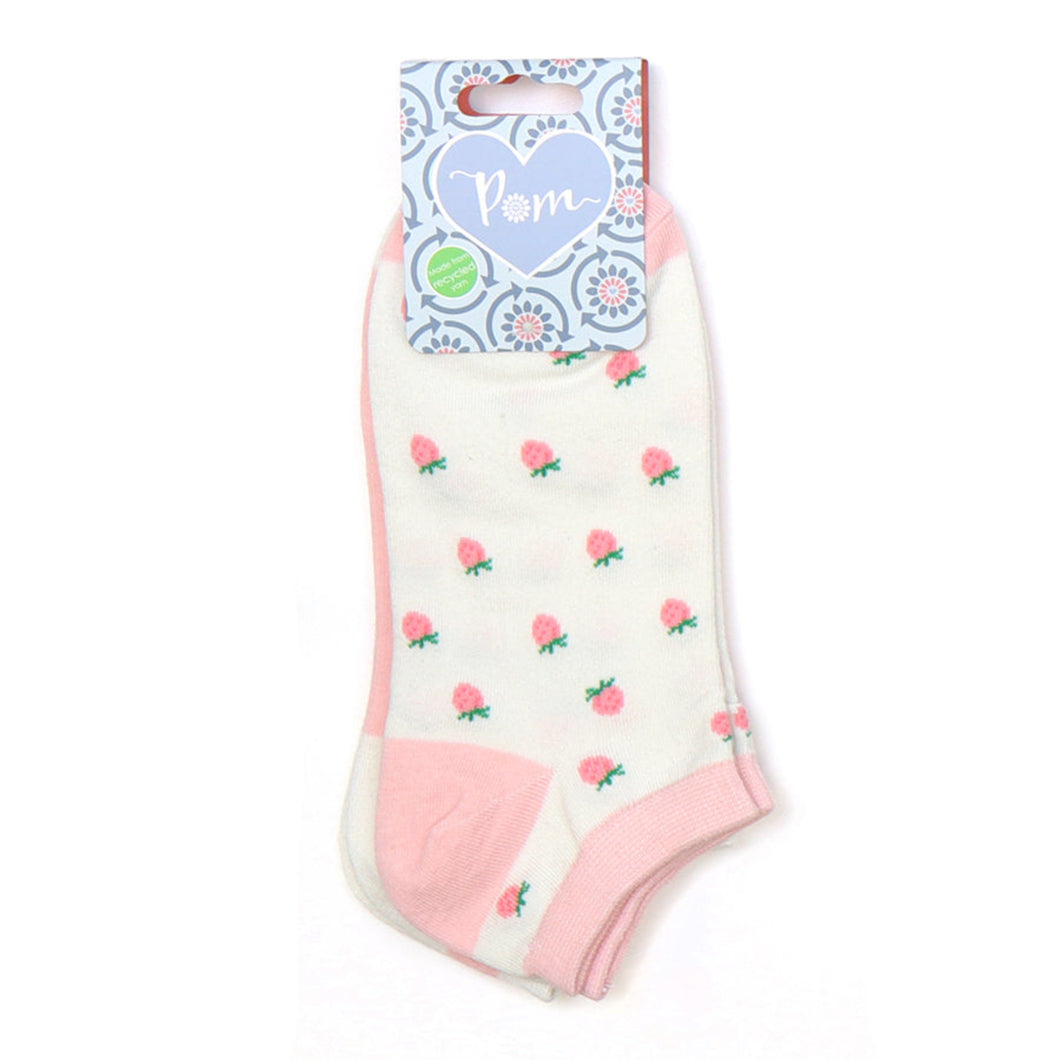 Pink and Cream Dainty Strawberry Socks