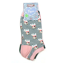 Load image into Gallery viewer, Pink and Grey Dogs and Stripes Socks
