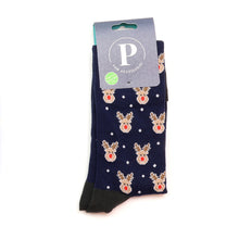 Load image into Gallery viewer, Novelty Rudolph Themed Men&#39;s Socks
