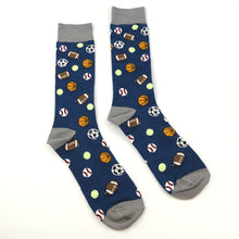 Load image into Gallery viewer, Grey/Denim Football Men&#39;s Socks
