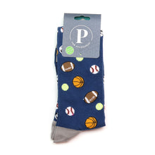 Load image into Gallery viewer, Grey/Denim Football Men&#39;s Socks
