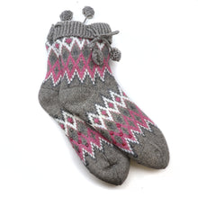 Load image into Gallery viewer, Grey/Pink Diamond Knit Recycled Blend Cosy
