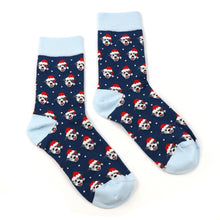 Load image into Gallery viewer, Navy/Light Blue Christmas Dogs Organic Cotton
